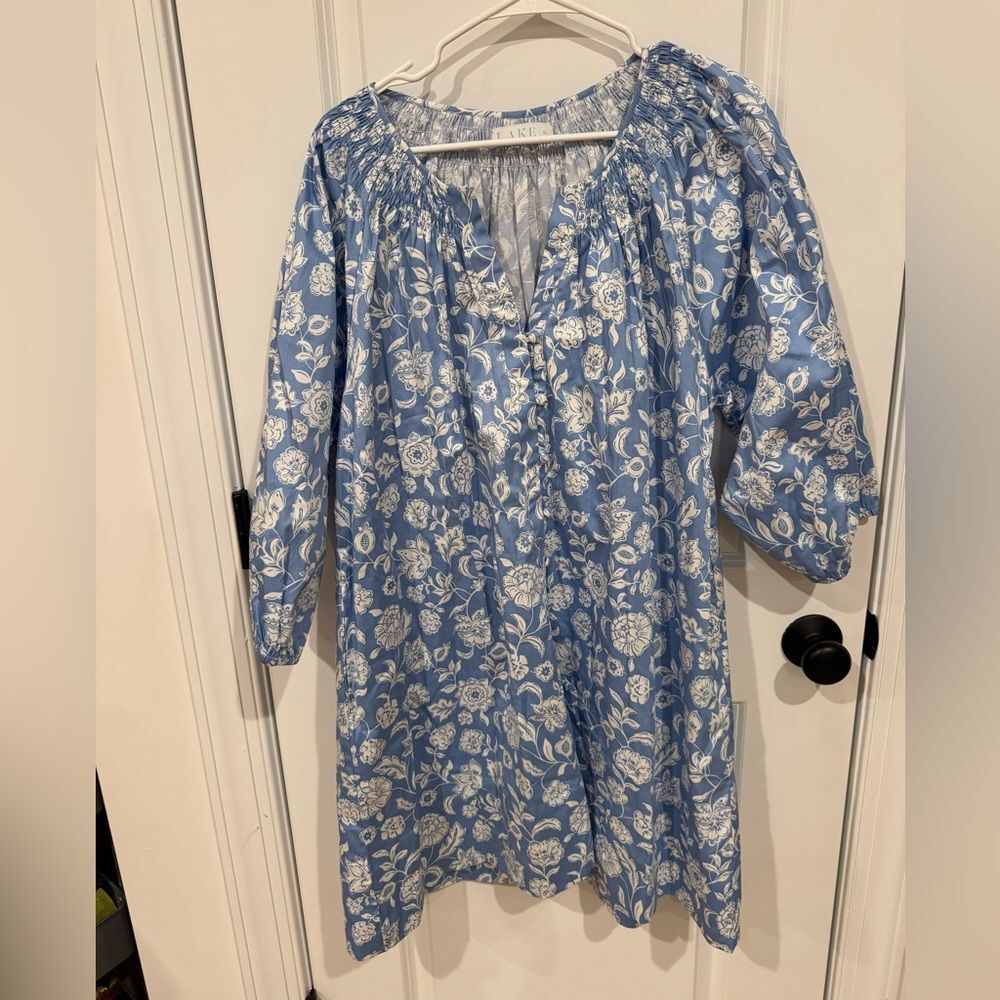 LAKE Hammock Shirt Dress in Baltic Bouquet print